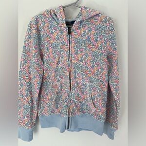 Polo Ralph Lauren Kids Floral Hoodie - Blue and Pink, Size 7